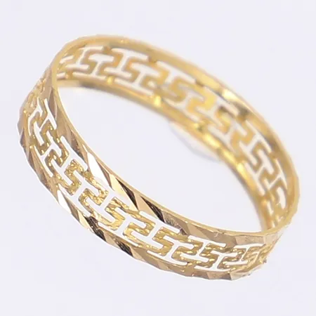 Ring, meandermönster, stl 19½, bredd 5mm, 14K Vikt: 0,7 g