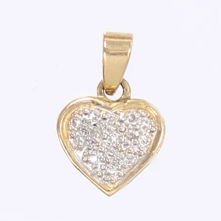 Hänge med små diamanter 14x ca 0,005ct, 14x8mm, 18K Vikt: 0,8 g