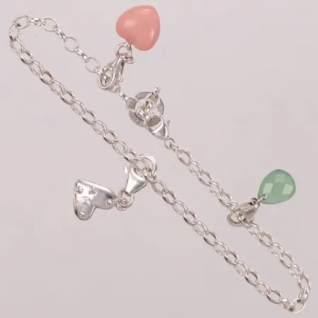 Armband med tre berlocker, längd 20cm, Charm Club, Thomas Sabo, 925/1000 silver Vikt: 7,7 g