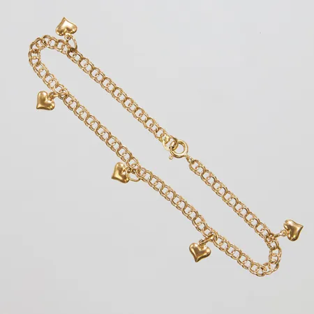 Armband, Bismarck, längd: 18,5cm, bredd: 3,3mm, fem integrerade berlocker, GHA, 18K Vikt: 4,1 g