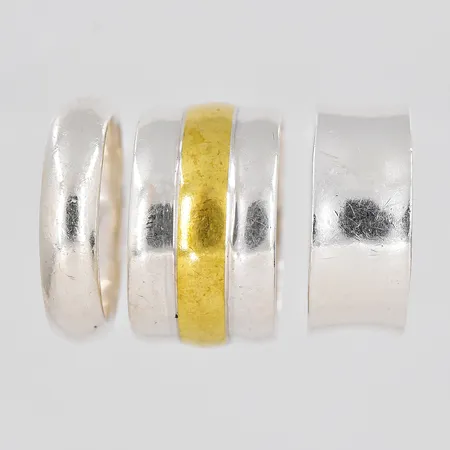 3 Ringar, stl 17-17½, silver 925/1000 Vikt: 16,7 g