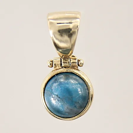 Hänge med blå sten, 25x8mm, sten med slitage, 18K Vikt: 1,9 g