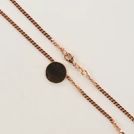 Halsband pansar med hänge Länkarna "5-års nykterhet", 50cm bredd 2,5-15mm, 18K 15,6g 