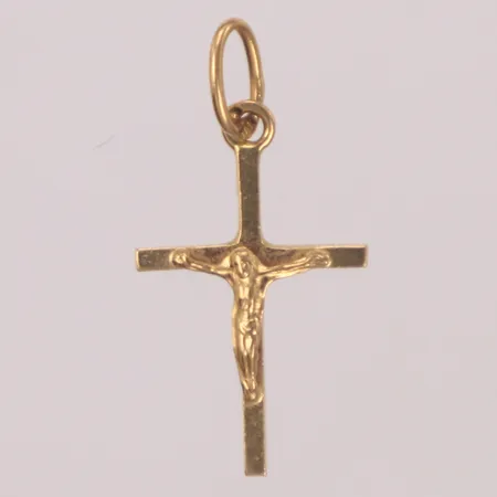 Hänge krucifix, längd 22mm, bredd 11mm, 18K  Vikt: 0,5 g