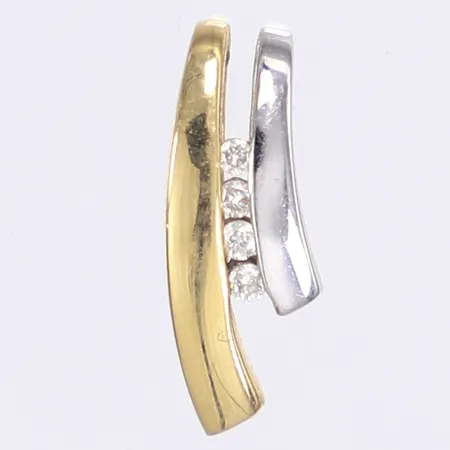 Hänge med diamanter 4x ca 0,02ct, 18x6mm, vitguld/rödguld 18K Vikt: 1,4 g