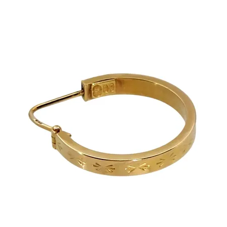 Örhänge Creol, ett enkelt, 18K guld, diameter 18 mm Vikt: 0,9 g