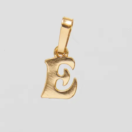 Hänge, bokstaven E, 13x5,5mm, 18K Vikt: 0,2 g