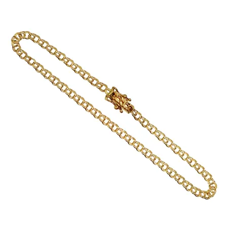 Armband Bismarck, 18K guld, N S E Guldvaru Aktiebolag, Köping, svensk kontrollstämpel, längd knäppt 18,5 cm, bredd 3 mm, fint skick Vikt: 3,3 g