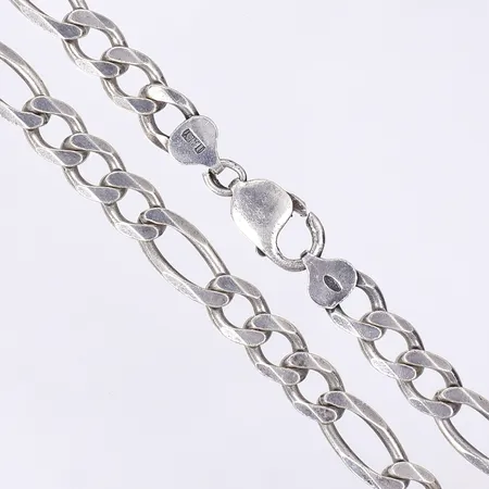 Halskedja, Figaro, 58,5cm, bredd 8,5mm, 925/1000 silver,  Vikt: 54,6 g