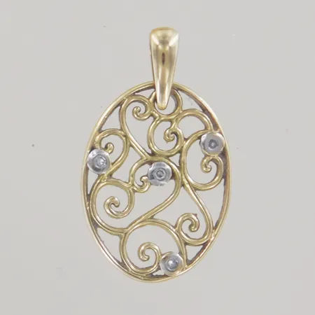 Hänge med stenar, längd 2 cm, bredd 1 cm, 18K Vikt: 1,4 g