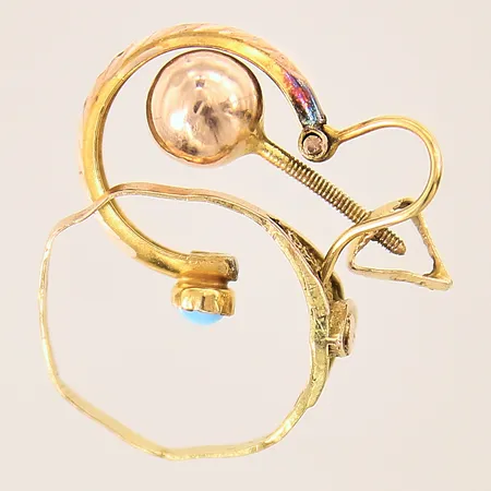 Guldsmycken, sten, udda, bucklor, repor, 14K  Vikt: 1,5 g