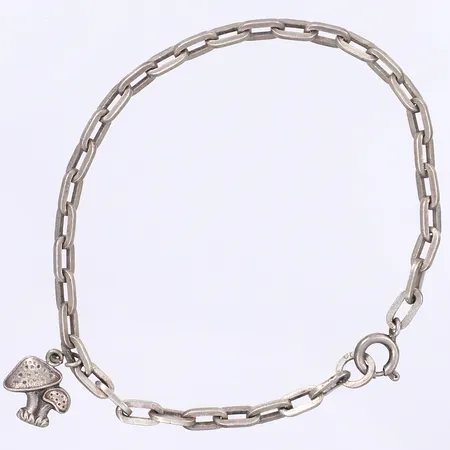 Armband med berlock, 19cm, bredd 4mm, 835/1000 silver Vikt: 6,5 g
