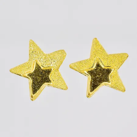 Ett par örhängen, stjärnor, Ø 12,5mm, 23K Vikt: 3,8 g