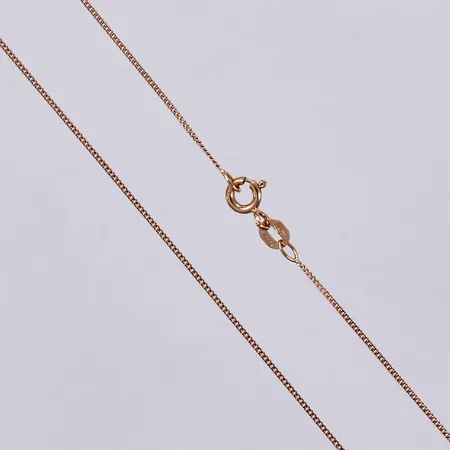 Kedja Pansar, längd: ca 42cm, bredd: ca 1mm, 18K  Vikt: 1,3 g