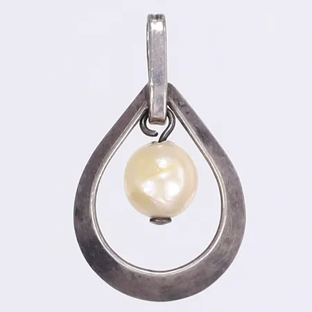 Hänge med pärla, 26x16mm, slitage, bortskavd pärlemor på pärla, silver 830/1000 Vikt: 1,6 g