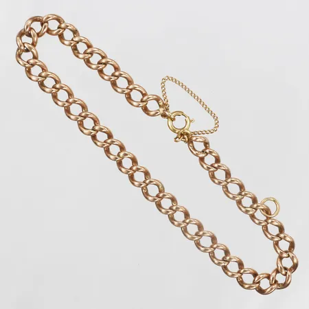 Armband, Pansar, längd: 23 cm, bredd: 7 mm, ögla för berlock, lås i 18K, otydliga stämplar, 9K guld. Vikt: 19,3 g