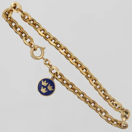 Armband med berlock, 19cm, gravyr, 18K Vikt: 6,3 g