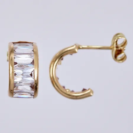 Ett par örhängen med stenar, längd: ca 1cm, bredd: ca 5mm, 18K  Vikt: 1,7 g