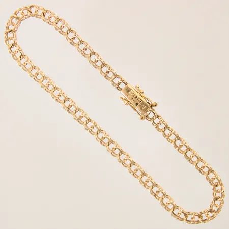 Armband Bismarck, längd 18,5cm, bredd 4mm, 18K  Vikt: 5,5 g