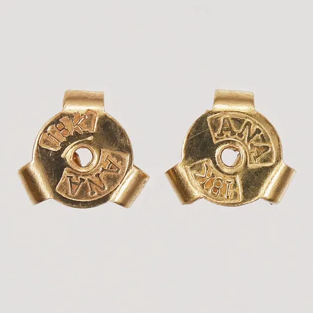 Ett par snurrebussar, Ø 6,5 mm, 18K guld. Vikt: 0,4 g