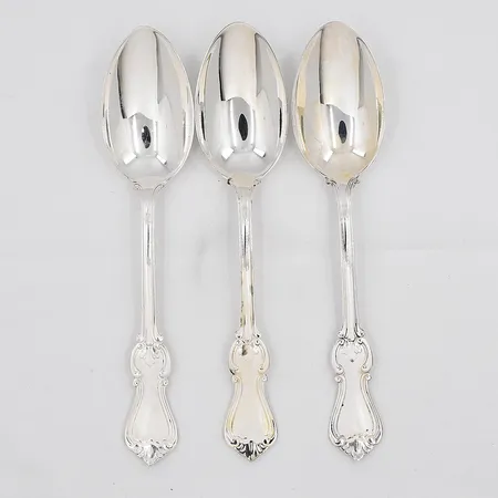 3 Bordsskedar, modell Olga, längd 18cm, silver 830/1000 Vikt: 135 g