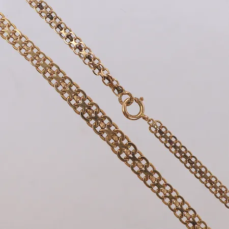 Collier, doserad x-länk, längd 45cm, bredd 5,2-7,9mm, trögt lås, 18K  Vikt: 20,5 g