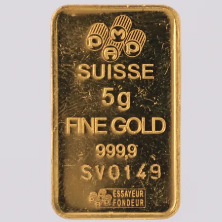Guldtacka, Pamp Suisse, Sweden 1924, nr SV0149, längd 23,4mm, bredd 14,1mm, 24K Vikt: 5 g