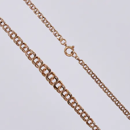 Collier doserad Bismarck, längd ca 42,5cm, bredd ca 3-6mm, 18K Vikt: 7,1 g