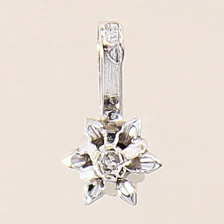 Hänge med diamant ca 0,01ct, 10x5mm, vitguld, 18K  Vikt: 0,4 g