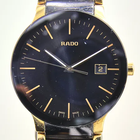 Herrur Rado Centrix, stål/keramik, quartz, ref-nr: 115.0929.3, serie-nr: 13601511, Ø38mm, safirglas, datum, extra länkbit, manual, certifikat, box, ytterkartong Vikt: 0 g