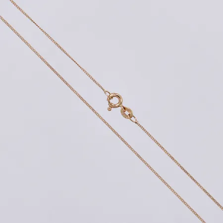Kedja, Pansar, svensk importstämpel, längd ca : 38,5cm, bredd ca : 1mm, 18K  Vikt: 1,4 g
