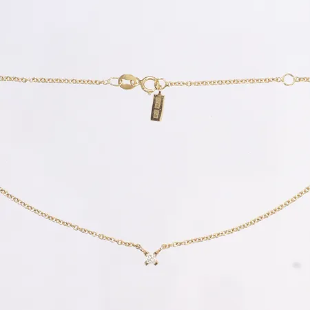 Halscollier, Efva Attling, Dolce Vita Princess Necklace, prinsesslipad diamant 0,12ct, TW/VS, längd: 42/45cm, bredd:1-5mm, med box och kvitto från Efva Attling Stockholm 2021, 18K Vikt: 3,2 g