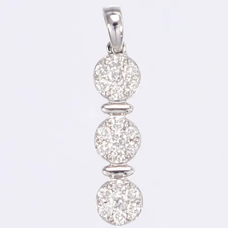Hänge med diamanter totalt 0,31ctv enl. gravyr, 22x5mm, vitguld 14K Vikt: 1,1 g