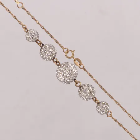 Collier med vita stenar, 18K 4,3g Skickas med postpaket.