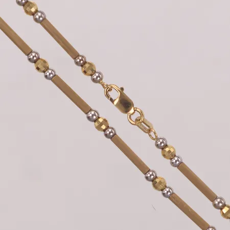 Collier, längd 42cm, bredd 3mm, tvåfärgad, GBAB, 18K  Vikt: 13,2 g