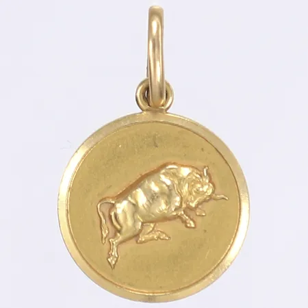 Hänge, oxen, 22x14mm, tillv. Uno A Erre, Arezzo Italien, 18K Vikt: 2,1 g