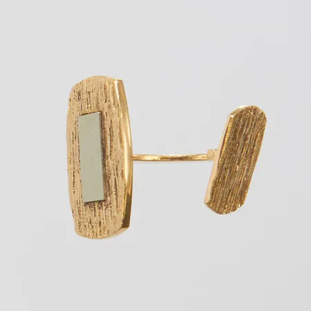 Manschettknapp, udda, 20,1x14,1mm, tvåfärgad, personlig gravyr, 18K Vikt: 8,9 g