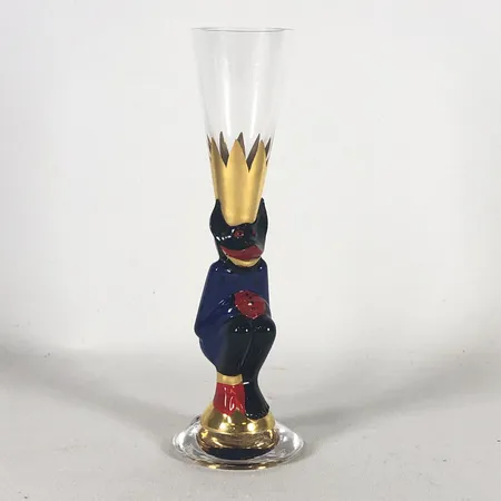 Snapsglas, Djävul, blå, Nobelserien, Gunnar Cyrén, Orrefors, höjd 16,2cm, etikettmärkt, utan box Vikt: 0 g