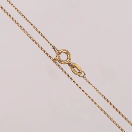 Kedja pansar, längd 49cm, bredd 1mm, defekt i länk, 18K  Vikt: 1,6 g
