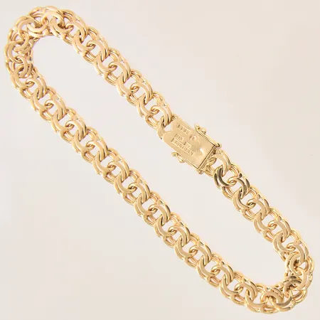 Armband Bismarck, längd 19cm, bredd 7mm, 18K  Vikt: 14,8 g