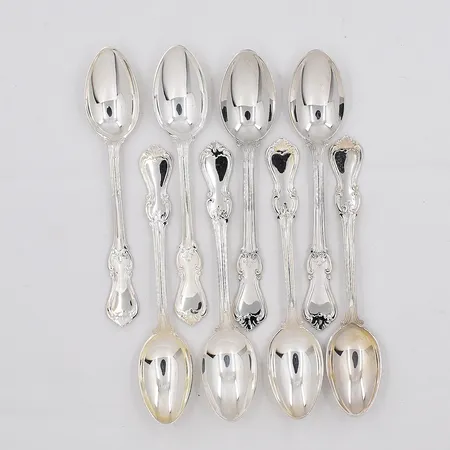 8 Kaffeskedar, modell Olga, längd 12,3cm, silver 830/1000 Vikt: 125,1 g