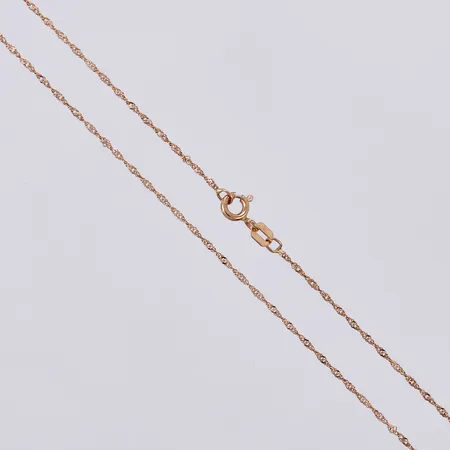 Kedja, Singapore, GHA, längd: ca 42,5cm, bredd: ca 1mm, 18K Vikt: 1,2 g