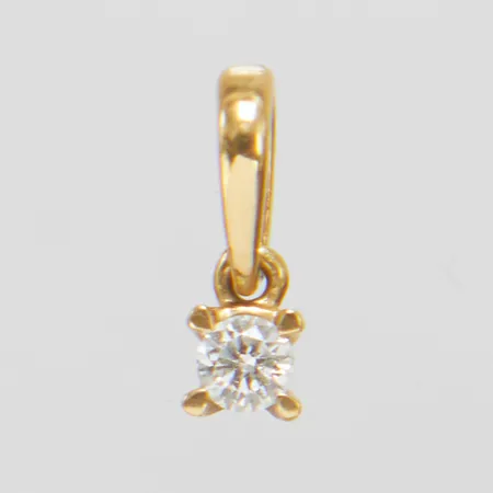 Enstenshänge med diamant 1 x ca.0,10ct, 11x3,5mm, GHA, 18K Vikt: 0,4 g