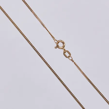 Kedja längd ca 44,5cm, bredd ca 1mm, 9K Vikt: 1,9 g