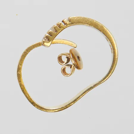 Diverse guld, skadat, vita stenar, 14K Vikt: 3,5 g