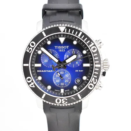 Herrur Tissot Seastar 1000, Ø 45mm, nr T120417A, 30 bar, behov av batteribyte, gummiband, inga tillbehör