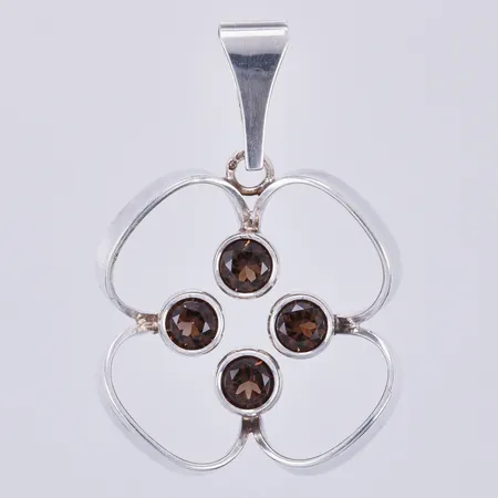 Hänge med bruna stenar, Salovaara, Finland, längd: ca 4cm, bredd: ca 27mm, 925/1000, silver Vikt: 7,3 g