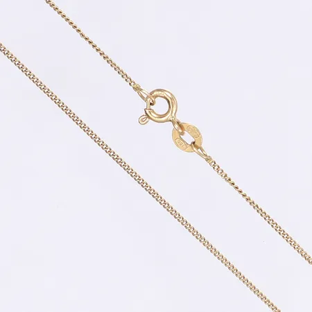 Halskedja pansar, 36,5cm, bredd 1mm, lätt bucklig, 18K Vikt: 1 g