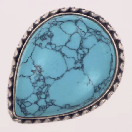 Ring med turkos sten, stl 16, bredd 26,6mm, 925/1000 silver Vikt: 8 g