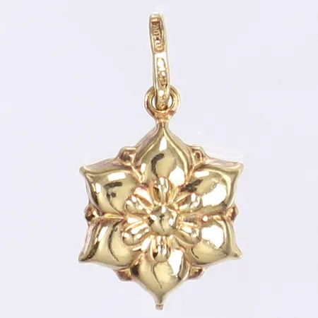 Hänge, blomma, 23x12mm, italienska stämplar, ihålig, 18K Vikt: 1,5 g